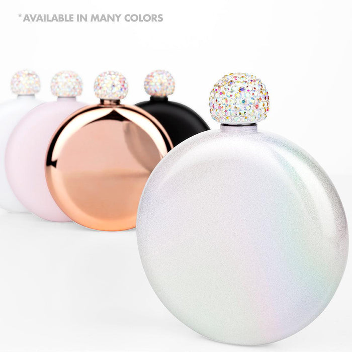 Rhinestone Flasks-Set of 1-Andaz Press-Set of 1-Matte White-