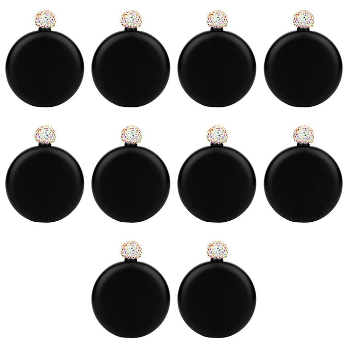 Rhinestone Flasks-Set of 1-Andaz Press-Set of 10-Matte Black-