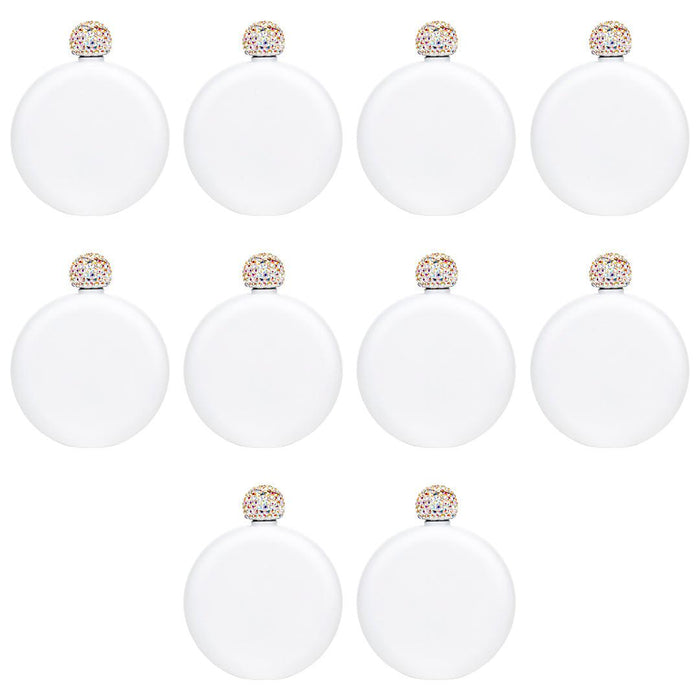 Rhinestone Flasks-Set of 1-Andaz Press-Set of 10-Matte White-
