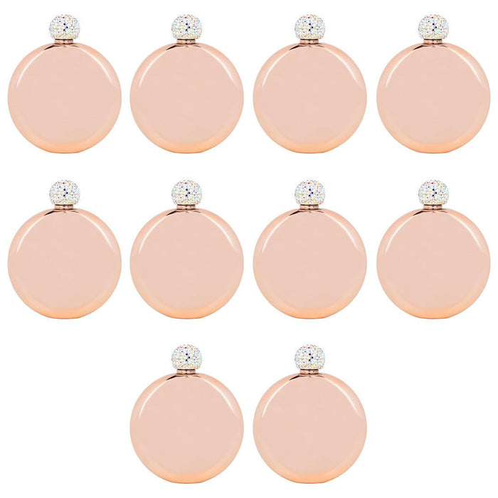 Rhinestone Flasks-Set of 1-Andaz Press-Set of 10-Rose Gold-
