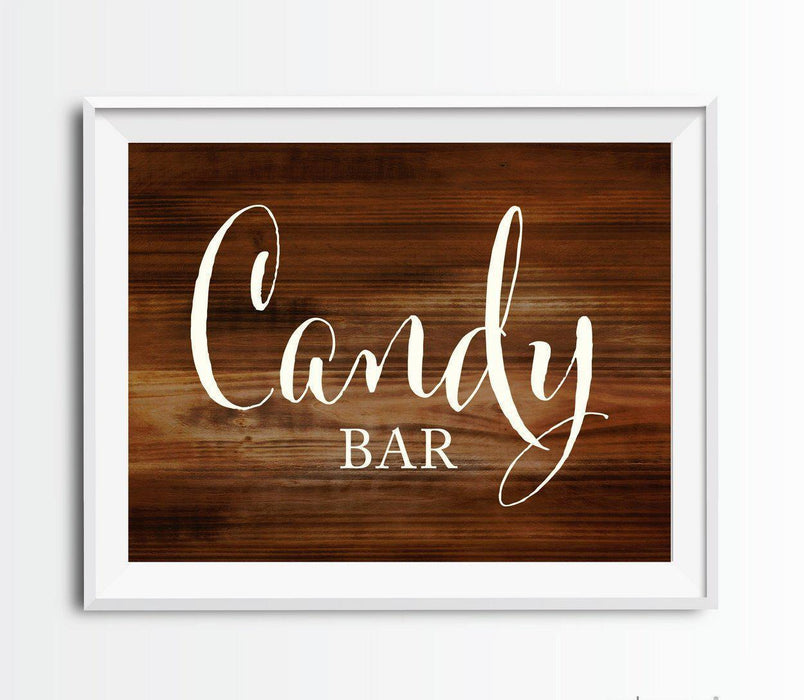 Rustic Wood Wedding Favor Party Signs-Set of 1-Andaz Press-Candy Bar-