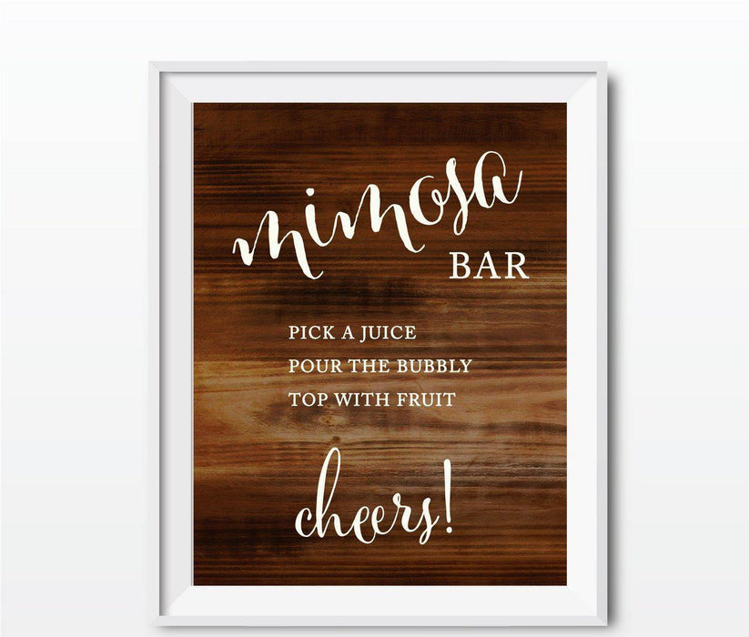 Rustic Wood Wedding Party Signs-Set of 1-Andaz Press-Build Your Own Mimosa-