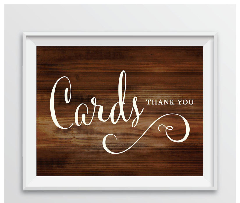 Rustic Wood Wedding Party Signs-Set of 1-Andaz Press-Cards Thank You-
