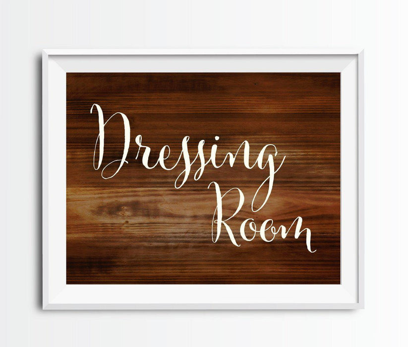 Rustic Wood Wedding Party Signs-Set of 1-Andaz Press-Dressing Room-