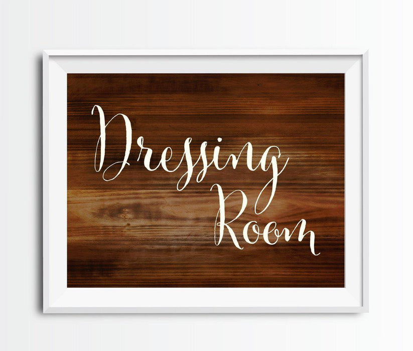 Rustic Wood Wedding Party Signs-Set of 1-Andaz Press-Dressing Room-