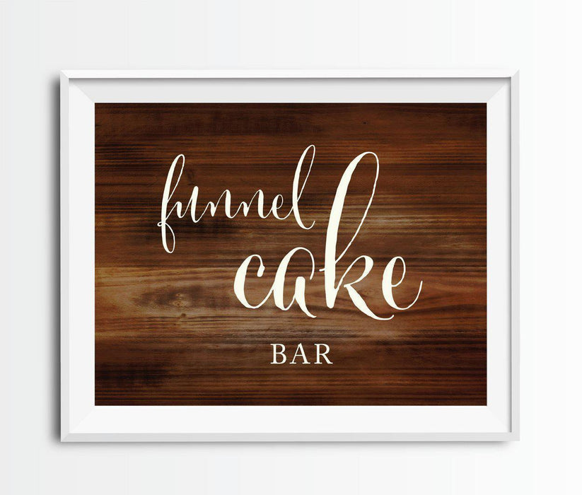 Rustic Wood Wedding Party Signs-Set of 1-Andaz Press-Funnel Cake Bar-