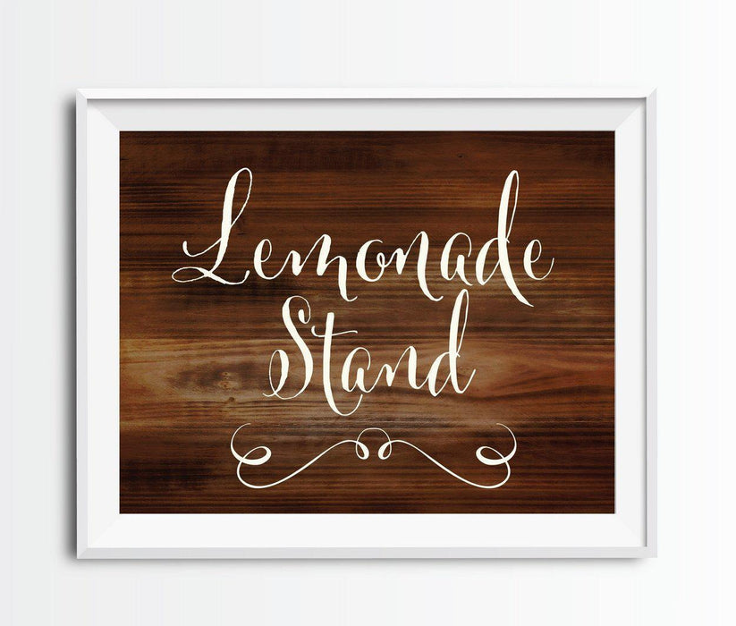 Rustic Wood Wedding Party Signs-Set of 1-Andaz Press-Lemonade-