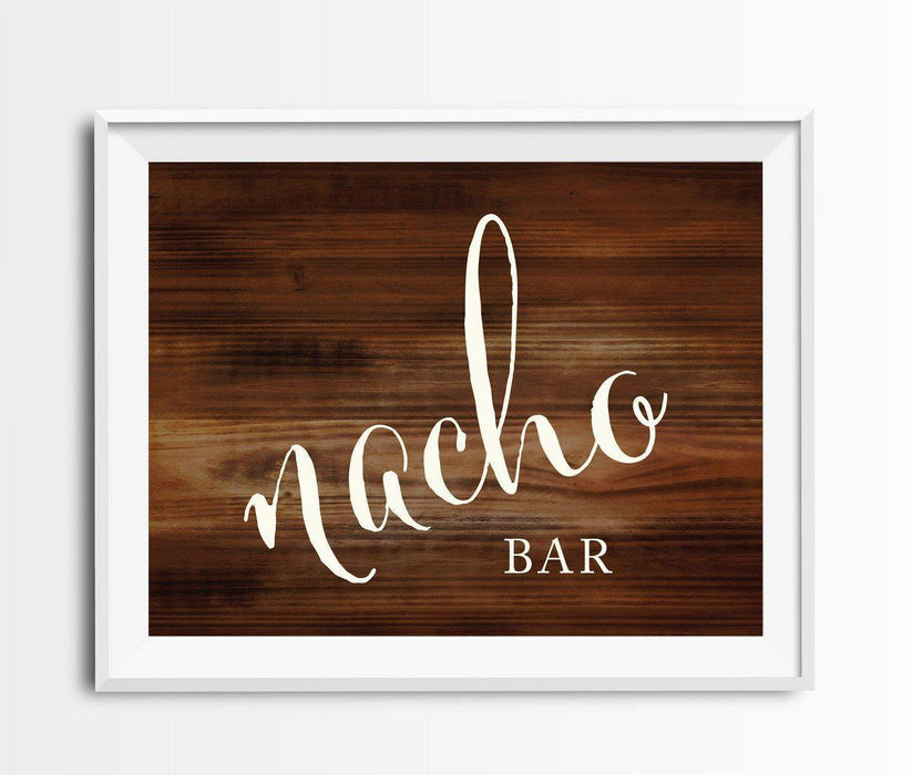 Rustic Wood Wedding Party Signs-Set of 1-Andaz Press-Nacho Bar-