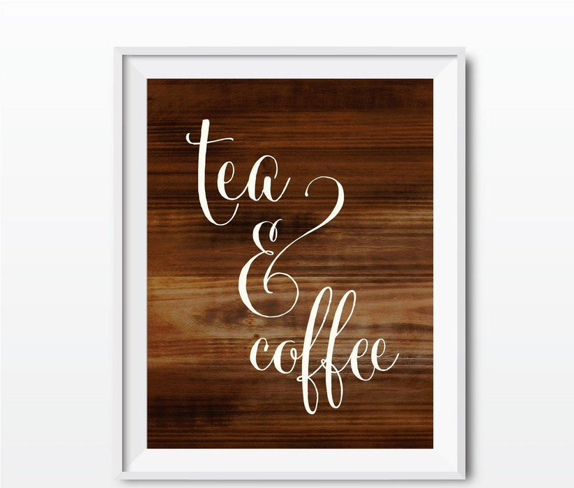 Rustic Wood Wedding Party Signs-Set of 1-Andaz Press-Tea & Coffee-
