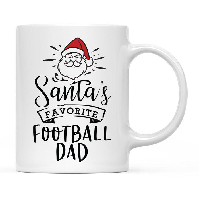 Santa Favorite Mom Dad Ceramic Coffee Mug-Set of 1-Andaz Press-Football Dad-
