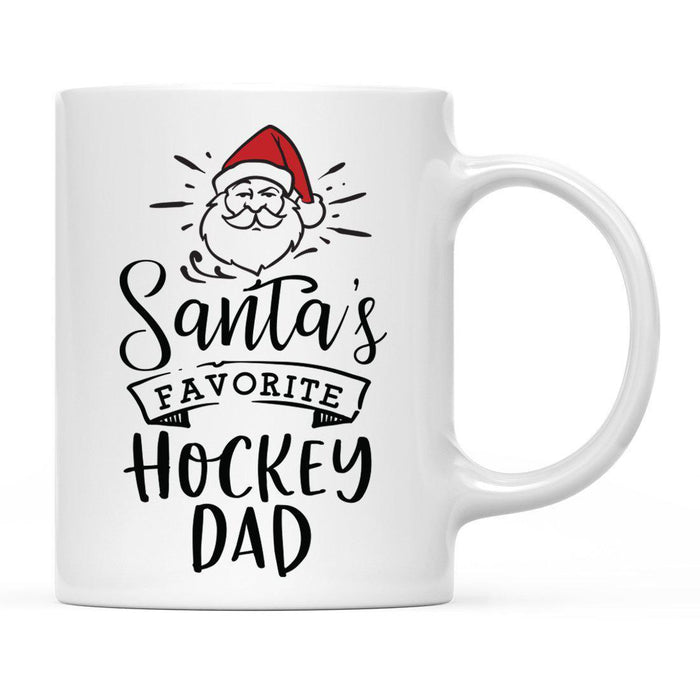 Santa Favorite Mom Dad Ceramic Coffee Mug-Set of 1-Andaz Press-Hockey Dad-