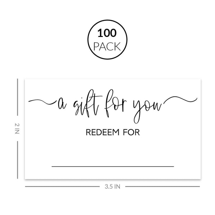 Script Blank Coupon Is Redeemable For Voucher Cards, Redeem Discount Small Business-Set of 100-Andaz Press-Script Design-