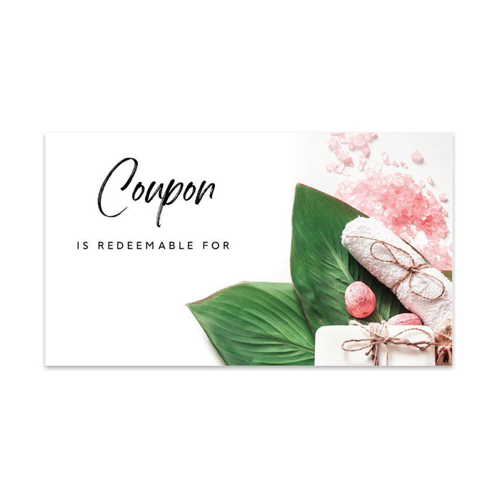 Script Blank Coupon Is Redeemable For Voucher Cards, Redeem Discount Small Business-Set of 100-Andaz Press-Soap and Bath Salts-