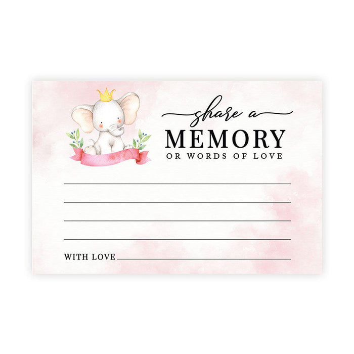 Share a Memory Cards, Cards for Wedding, Celebration of Life, Life Memories Design 1-Set of 52-Andaz Press-Baby Girl Elephant-