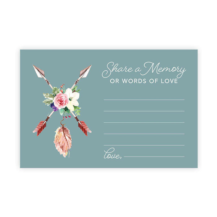 Share a Memory Cards, Cards for Wedding, Celebration of Life, Life Memories Design 1-Set of 52-Andaz Press-Boho Feather Arrows-