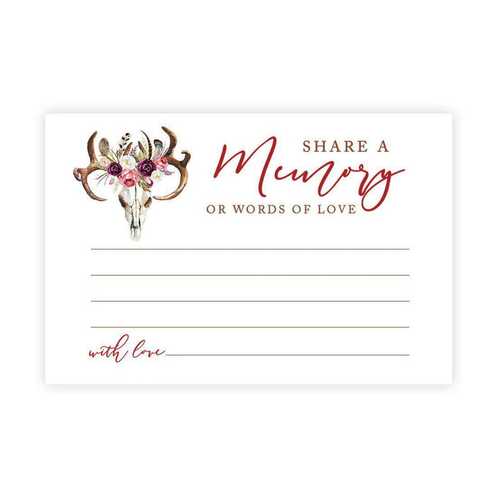 Share a Memory Cards, Cards for Wedding, Celebration of Life, Life Memories Design 1-Set of 52-Andaz Press-Boho Horns-