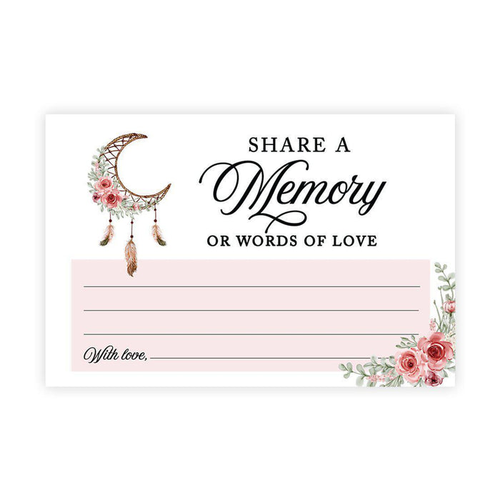 Share a Memory Cards, Cards for Wedding, Celebration of Life, Life Memories Design 1-Set of 52-Andaz Press-Floral Dreamcatcher-