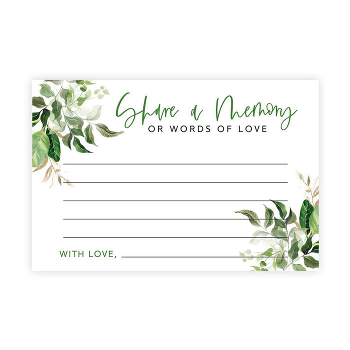 Share a Memory Cards, Cards for Wedding, Celebration of Life, Life Memories Design 1-Set of 52-Andaz Press-Greenery Stems-