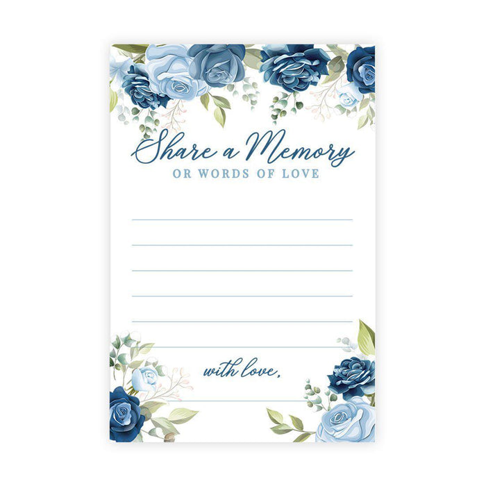 Share a Memory Cards, Cards for Wedding, Celebration of Life, Life Memories Design 1-Set of 52-Andaz Press-Icy Blue Roses-
