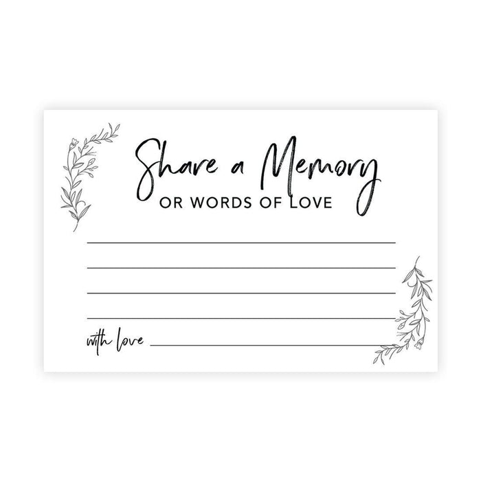Share a Memory Cards, Cards for Wedding, Celebration of Life, Life Memories Design 1-Set of 52-Andaz Press-Line Design Leaves-