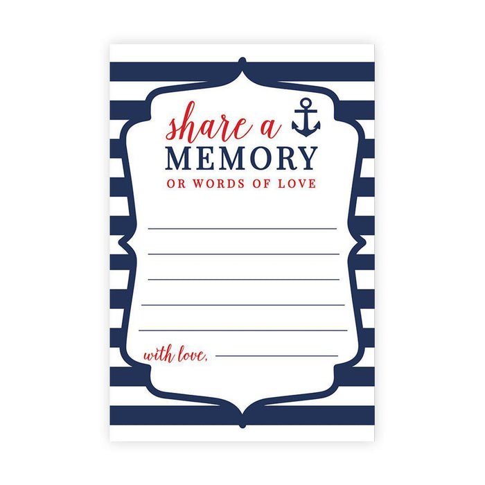Share a Memory Cards, Cards for Wedding, Celebration of Life, Life Memories Design 1-Set of 52-Andaz Press-Nautical Anchor-