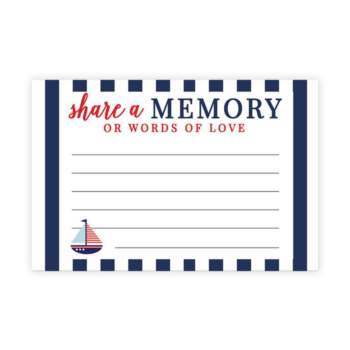 Share a Memory Cards, Cards for Wedding, Celebration of Life, Life Memories Design 1-Set of 52-Andaz Press-Nautical Sailboat-