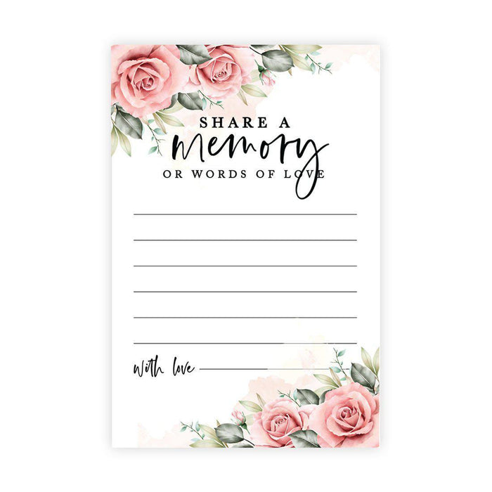 Share a Memory Cards, Cards for Wedding, Celebration of Life, Life Memories Design 1-Set of 52-Andaz Press-Pink Roses-
