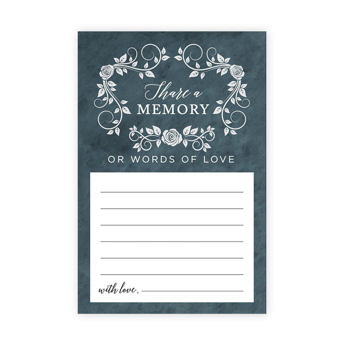 Share a Memory Cards, Cards for Wedding, Celebration of Life, Life Memories Design 1-Set of 52-Andaz Press-Roses and Scrolls-