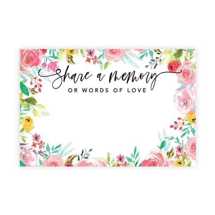 Share a Memory Cards, Cards for Wedding, Celebration of Life, Life Memories Design 1-Set of 52-Andaz Press-Spring Florals-