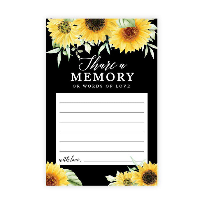 Share a Memory Cards, Cards for Wedding, Celebration of Life, Life Memories Design 1-Set of 52-Andaz Press-Sunflowers-