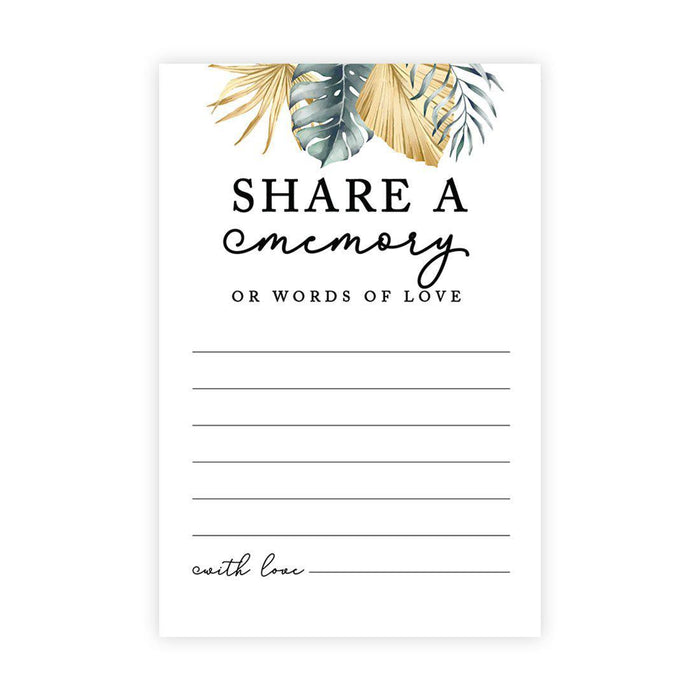 Share a Memory Cards, Cards for Wedding, Celebration of Life, Life Memories Design 1-Set of 52-Andaz Press-Tropical and Dried Palms-