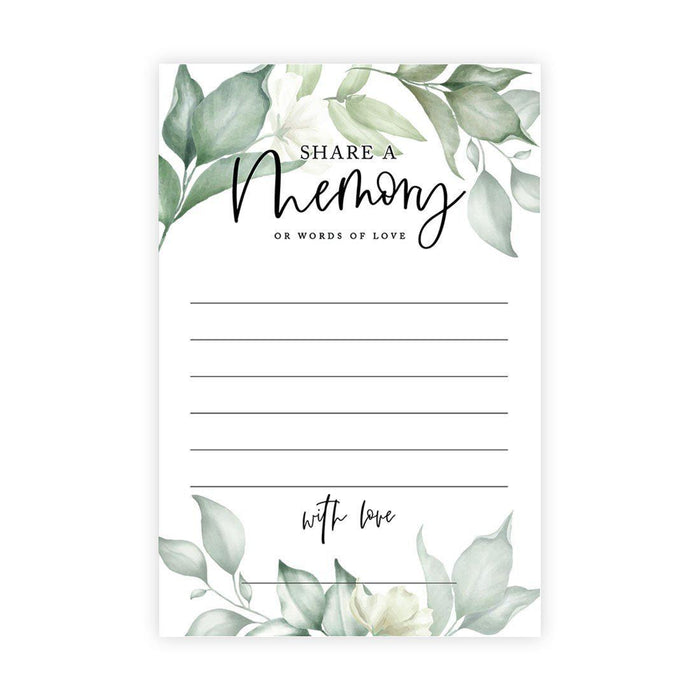 Share a Memory Cards, Cards for Wedding, Celebration of Life, Life Memories Design 1-Set of 52-Andaz Press-Watercolor Greenery-