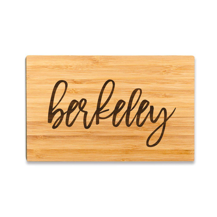 Small Engraved City Country Bamboo Wood Cutting Board, Calligraphy-Set of 1-Andaz Press-Berkeley-