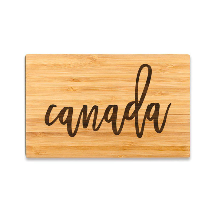 Small Engraved City Country Bamboo Wood Cutting Board, Calligraphy-Set of 1-Andaz Press-Canada-
