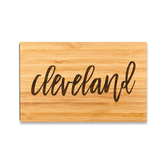 Small Engraved City Country Bamboo Wood Cutting Board, Calligraphy-Set of 1-Andaz Press-Cleveland-