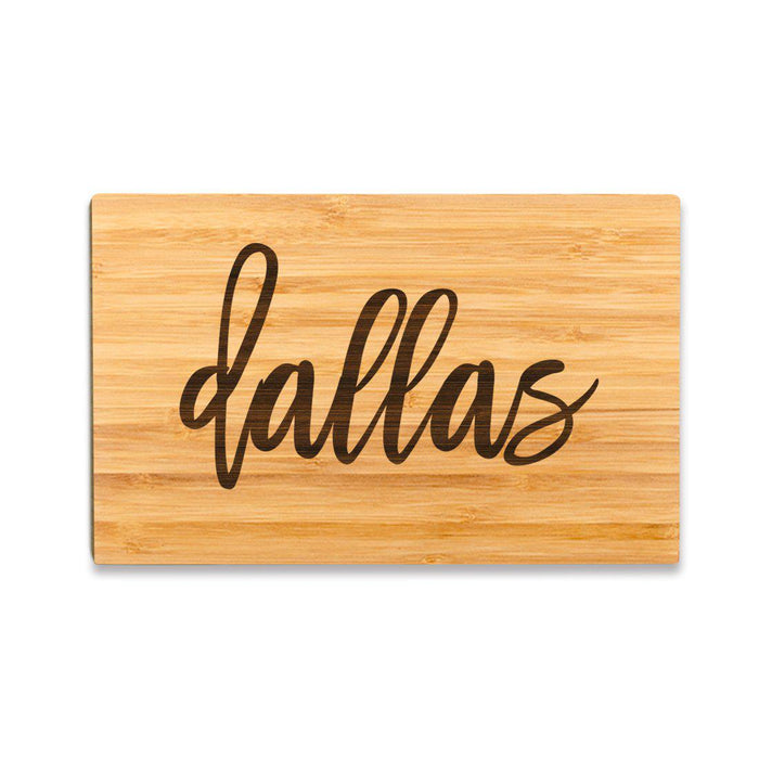 Small Engraved City Country Bamboo Wood Cutting Board, Calligraphy-Set of 1-Andaz Press-Dallas-
