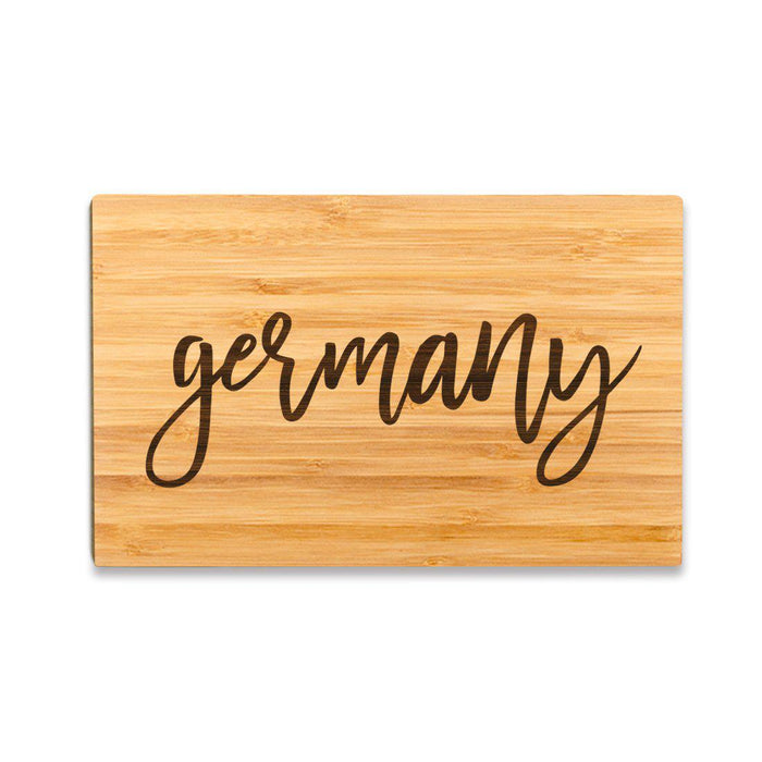 Small Engraved City Country Bamboo Wood Cutting Board, Calligraphy-Set of 1-Andaz Press-Germany-