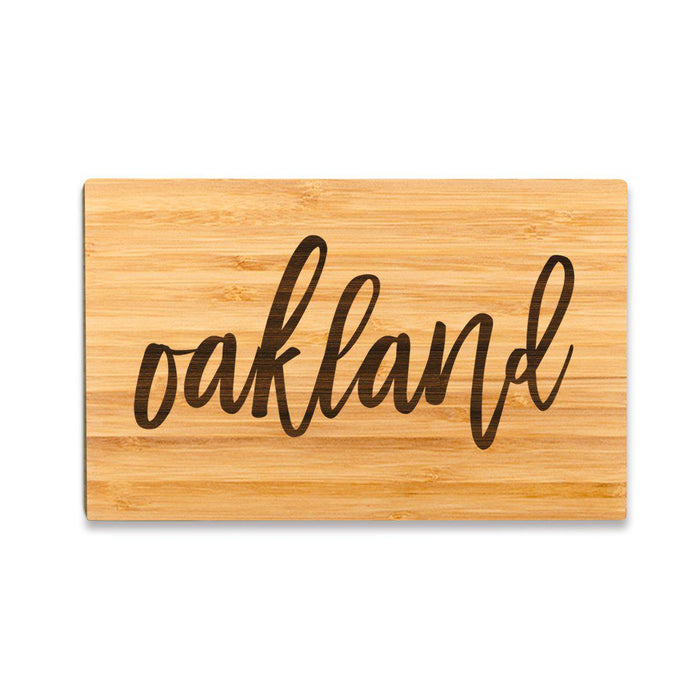 Small Engraved City Country Bamboo Wood Cutting Board, Calligraphy-Set of 1-Andaz Press-Oakland-