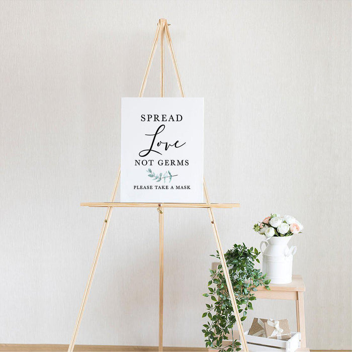 Social Distance Canvas Wedding Party Signs, Formal Black and White Canvas Print Table Sign-Set of 1-Andaz Press-Mask-
