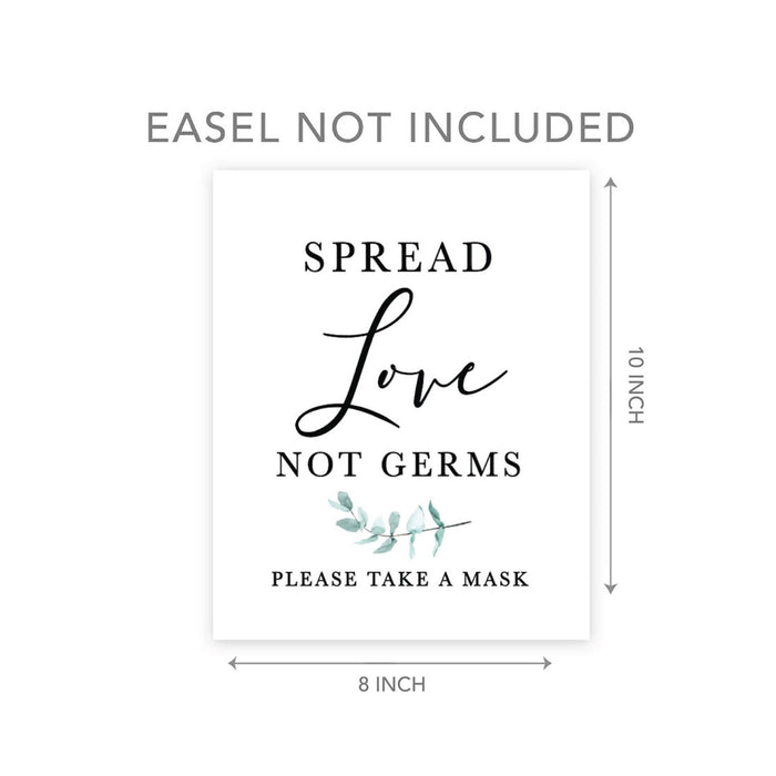 Social Distance Canvas Wedding Party Signs, Formal Black and White Canvas Print Table Sign-Set of 1-Andaz Press-Mask-