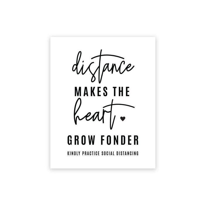 Social Distance Canvas Wedding Party Signs, Formal Black and White Canvas Print Table Sign-Set of 1-Andaz Press-Kindly Practice Distance-