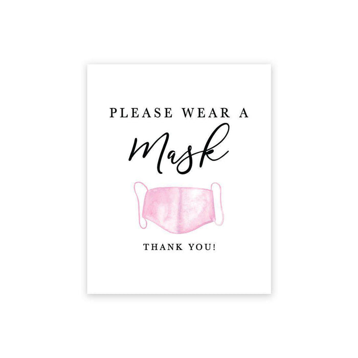 Social Distance Canvas Wedding Party Signs, Formal Black and White Canvas Print Table Sign-Set of 1-Andaz Press-Mask Thank You-