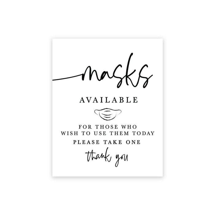 Social Distance Canvas Wedding Party Signs, Formal Black and White Canvas Print Table Sign-Set of 1-Andaz Press-Masks-