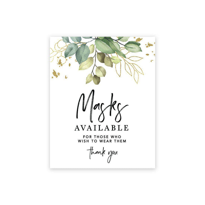 Social Distance Canvas Wedding Party Signs, Formal Black and White Canvas Print Table Sign-Set of 1-Andaz Press-Masks Greenery-