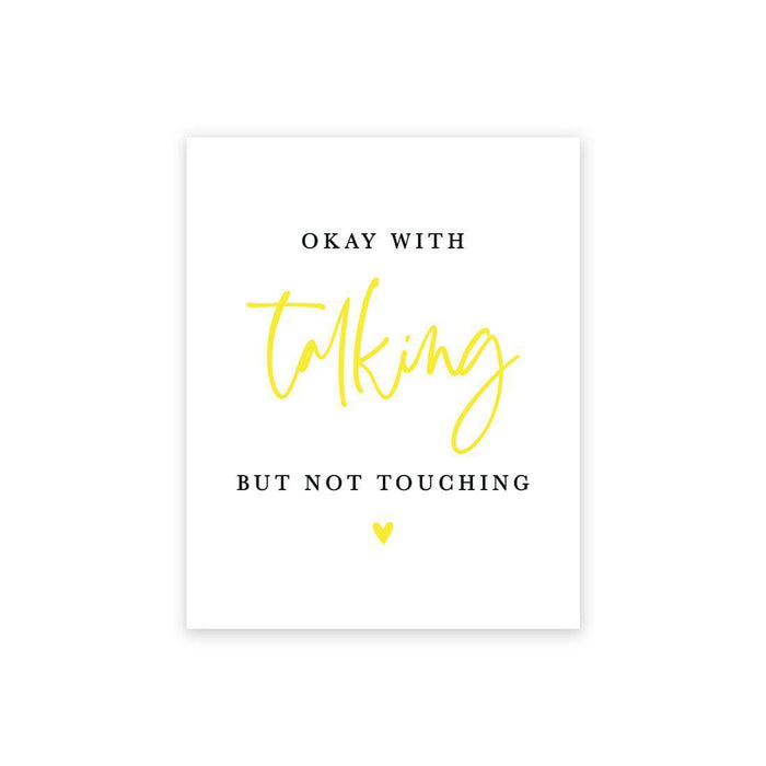 Social Distance Canvas Wedding Party Signs, Formal Black and White Canvas Print Table Sign-Set of 1-Andaz Press-Not Touching-
