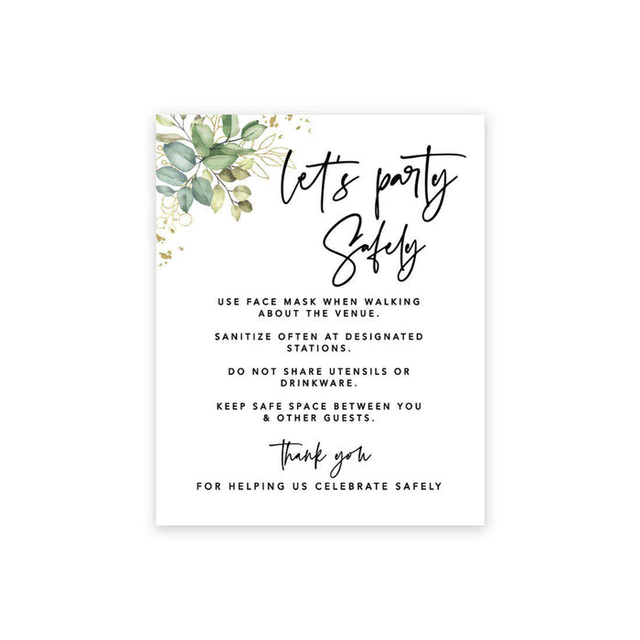 Social Distance Canvas Wedding Party Signs, Formal Black and White Canvas Print Table Sign-Set of 1-Andaz Press-Party Safely-