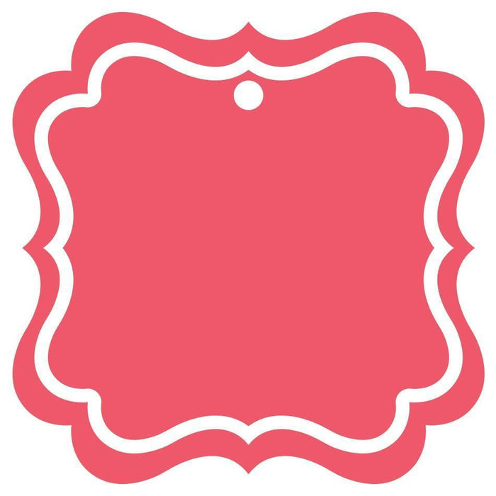 Solid Color Fancy Square Blank Gift Tags-Set of 24-Andaz Press-Coral-