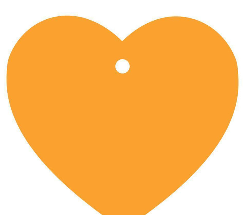 Solid Color Heart Shape Blank Gift Tags-Set of 30-Andaz Press-Orange-