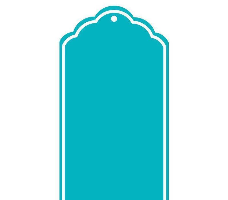 Solid Color Scallop Blank Gift Tags-Set of 16-Andaz Press-Aqua-