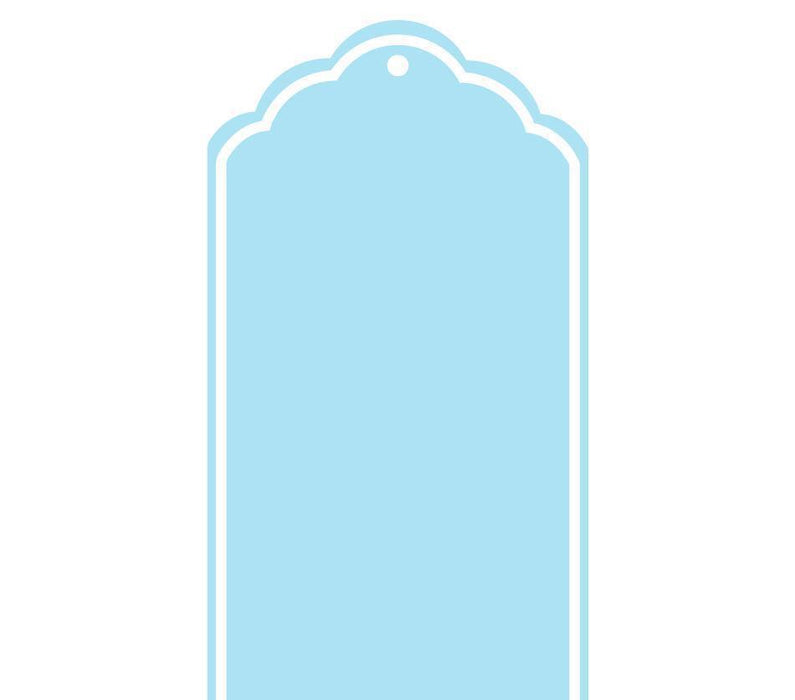 Solid Color Scallop Blank Gift Tags-Set of 16-Andaz Press-Baby Blue-